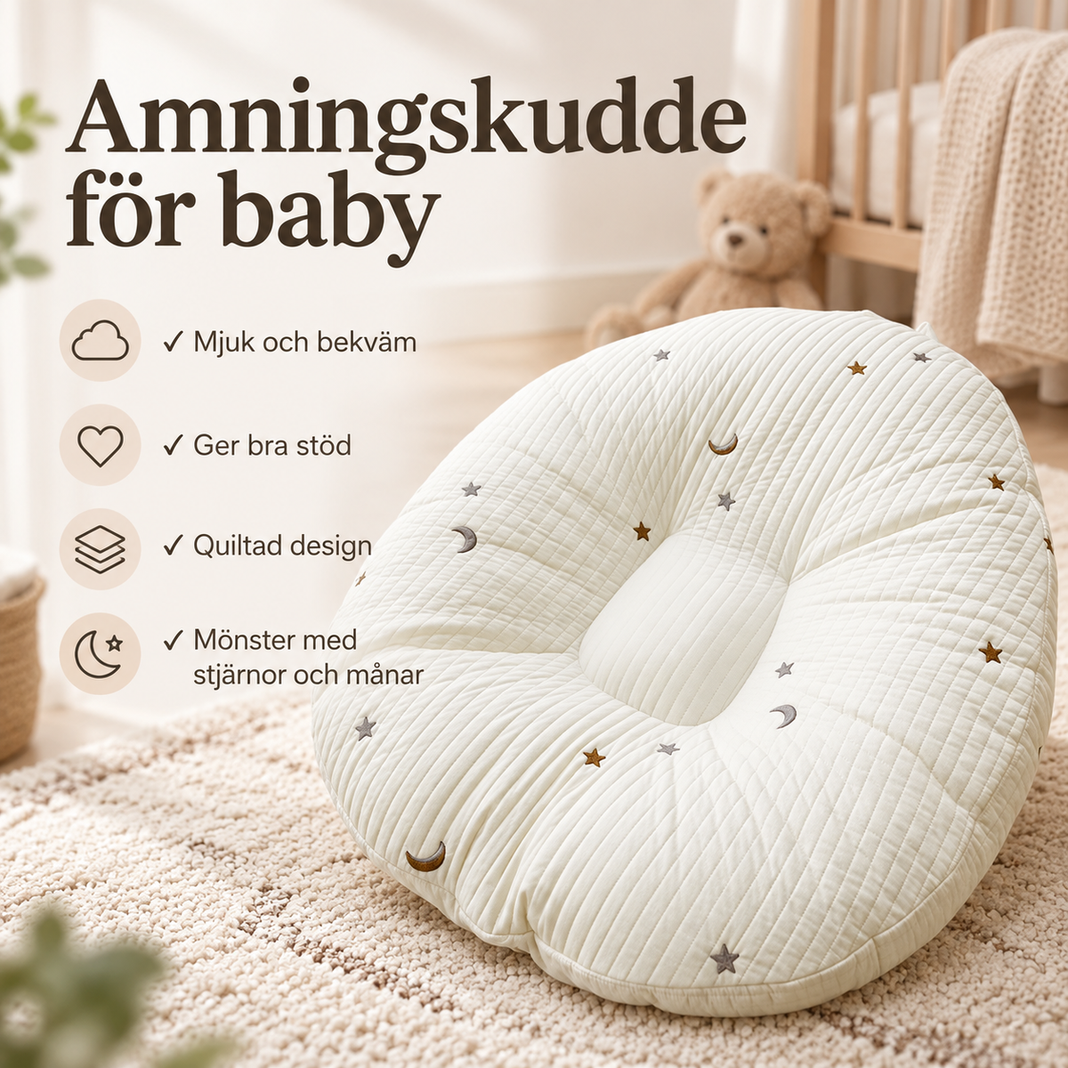 Amningskudde med Ryggstöd